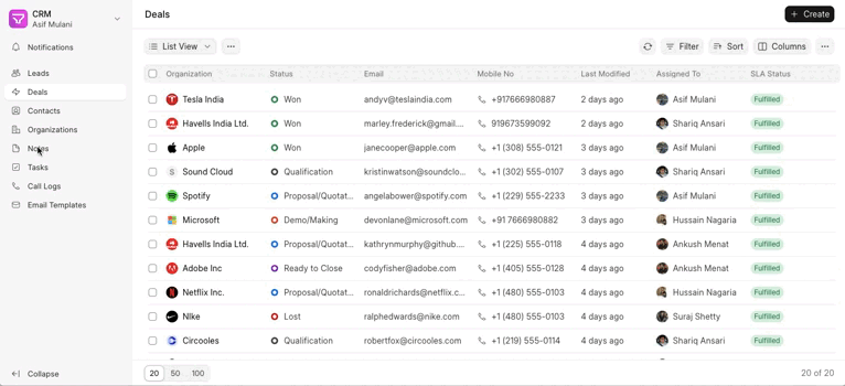 CRM product preview
