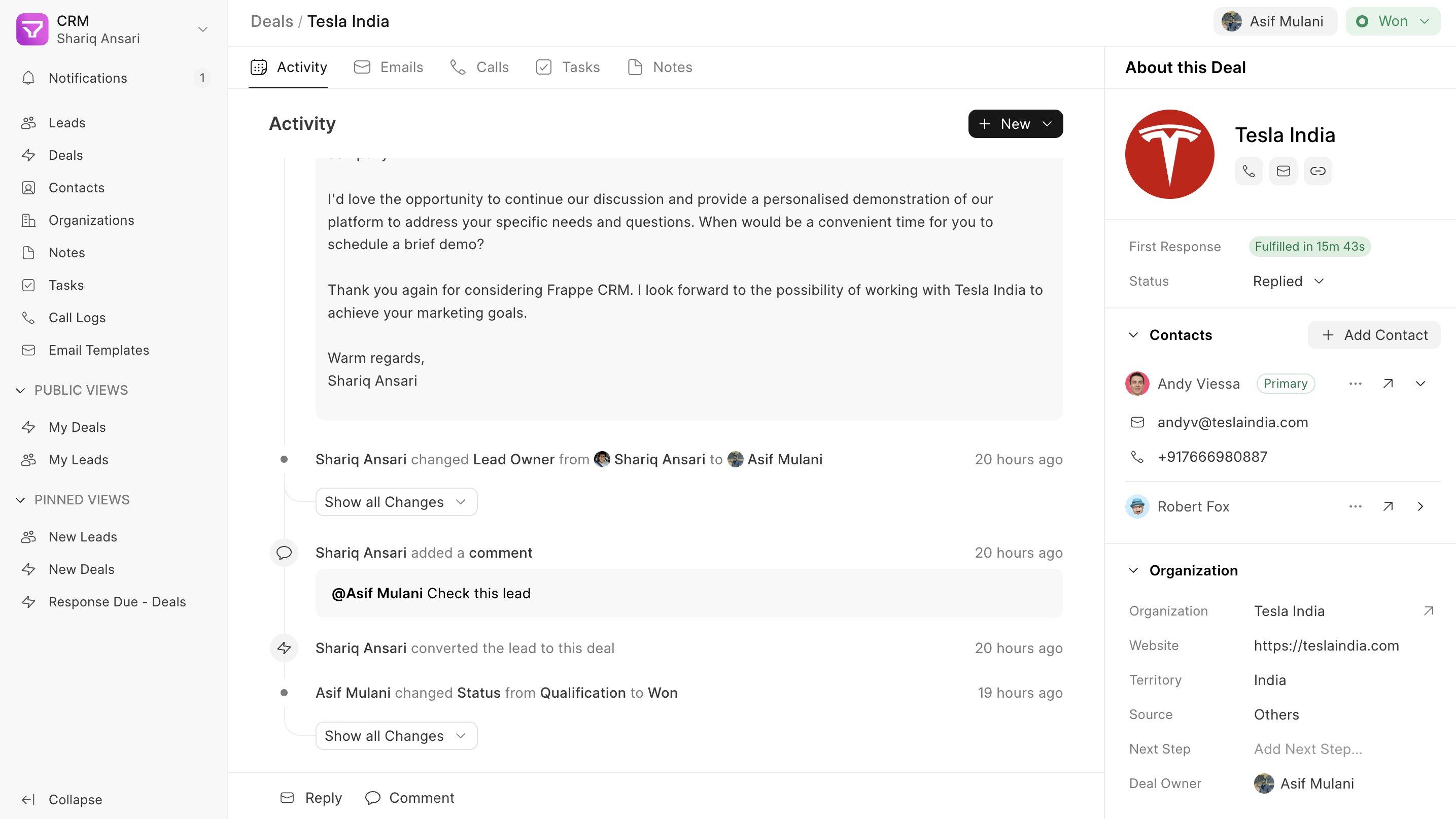 CRM product preview