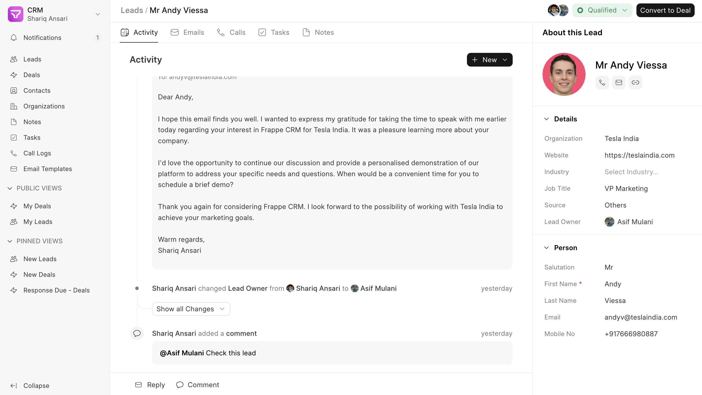 CRM product preview
