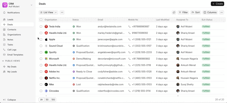 CRM product preview