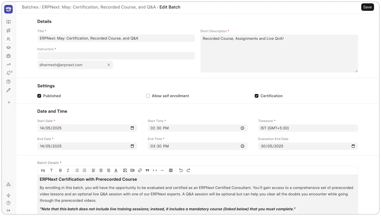 LMS product preview